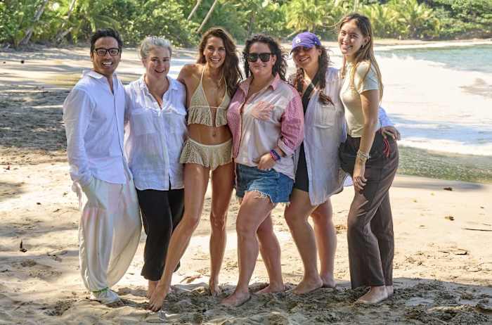 The SI Swimsuit team on set in Dominica. From left to right: Yu Tsai, MJ Day, Melissa Wood-Tepperberg, Sevan Kalayjian, Joanna Giunta and Margot Zamet.
